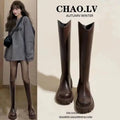 2025 New Women's Knee-High Boots with Chunky Heel & Platform - Fashionable, Versatile Choice for Autumn & Winter Trends